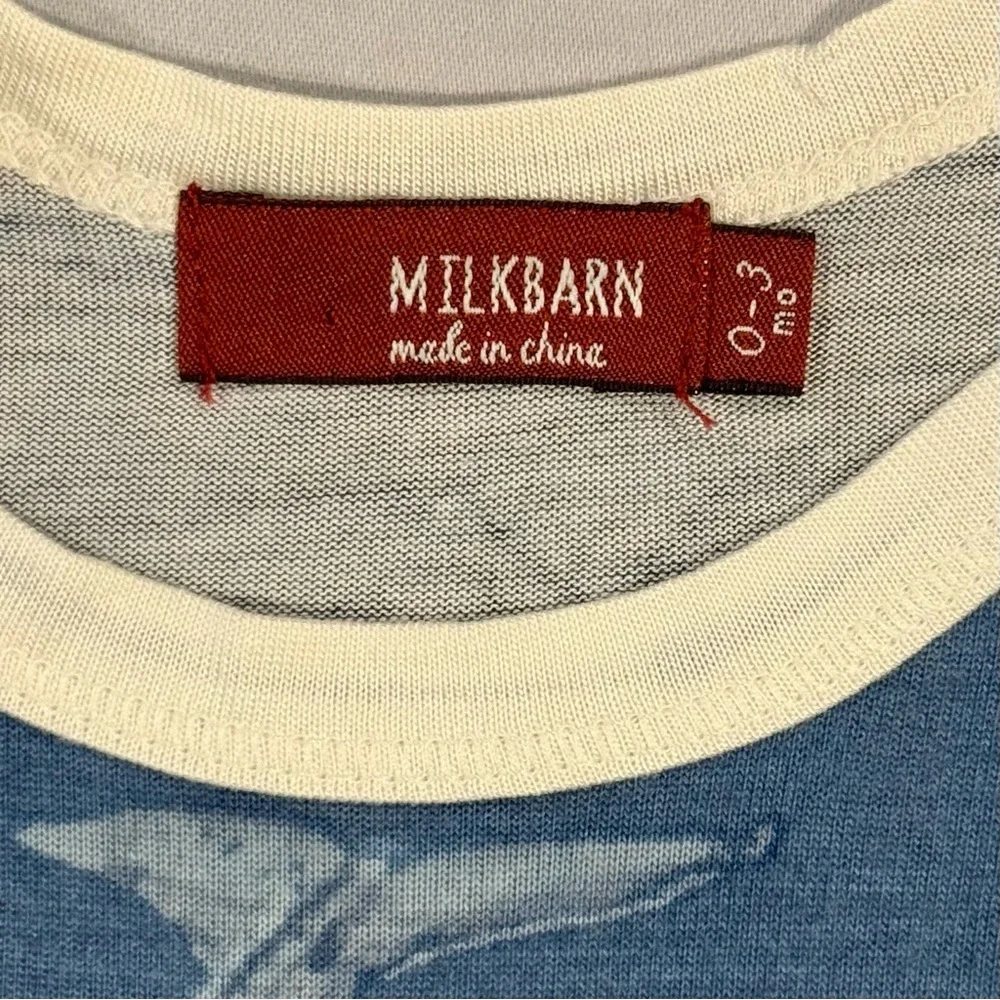 New Milkbarn Blue Whale Newborn Boys 0-3M Girls Gown & Hat Set Bamboo Layette